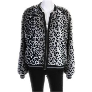 Lavender Brown Faux Fur Cropped Cheetah Print Bomber Jacket
